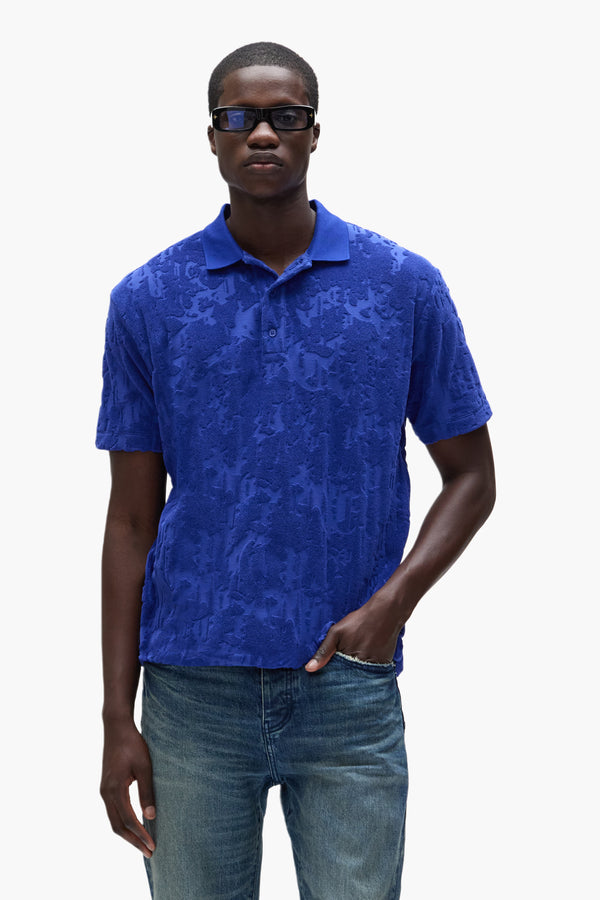 Purple Brand Gothic Camo Polo Blue