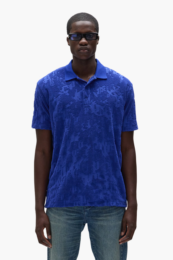 purple brand Gothic Camo Polo Blue