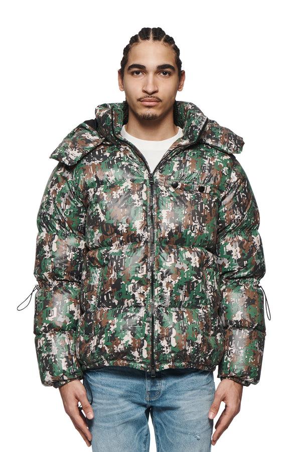 purple brand Gothic Camo Puffer Jacket Multicolor