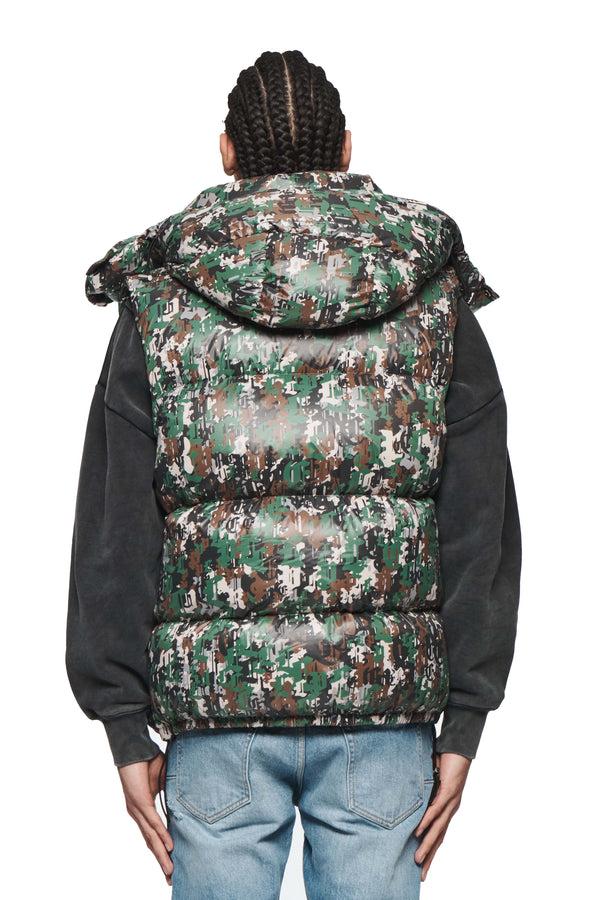 Purple Brand Gothic Camo Puffer Vest Multicolor