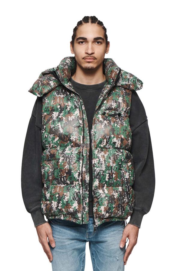 purple brand Gothic Camo Puffer Vest Multicolor