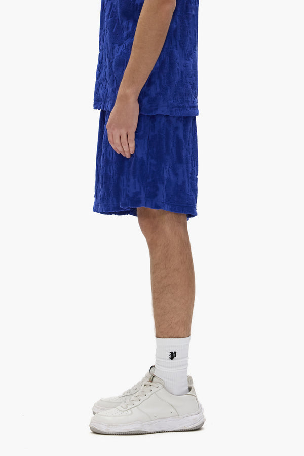 Purple Brand Gothic Camo Shorts Blue