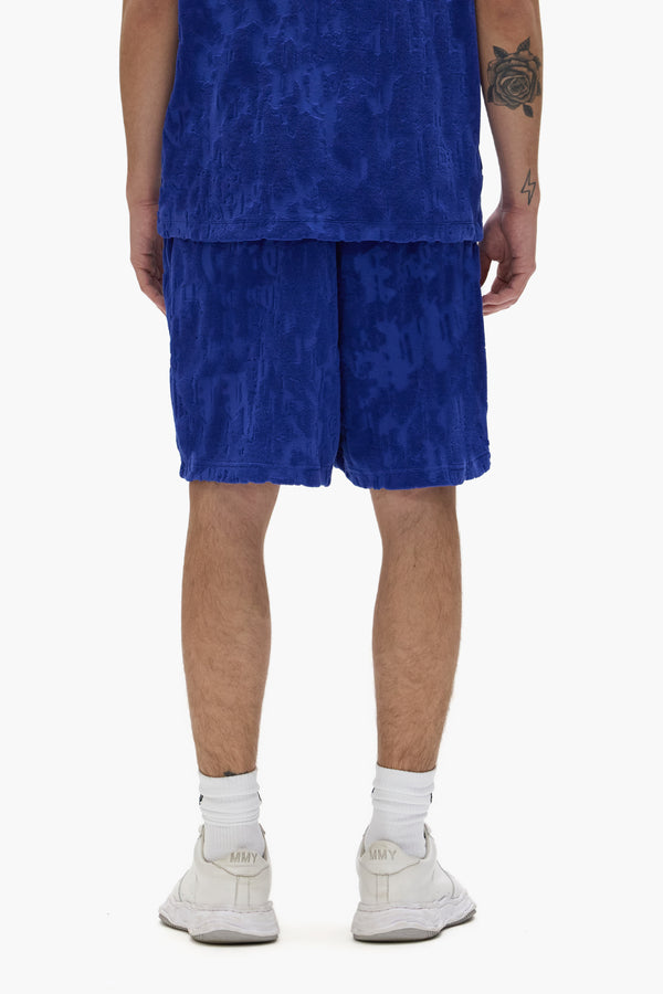 Purple Brand Gothic Camo Shorts Blue