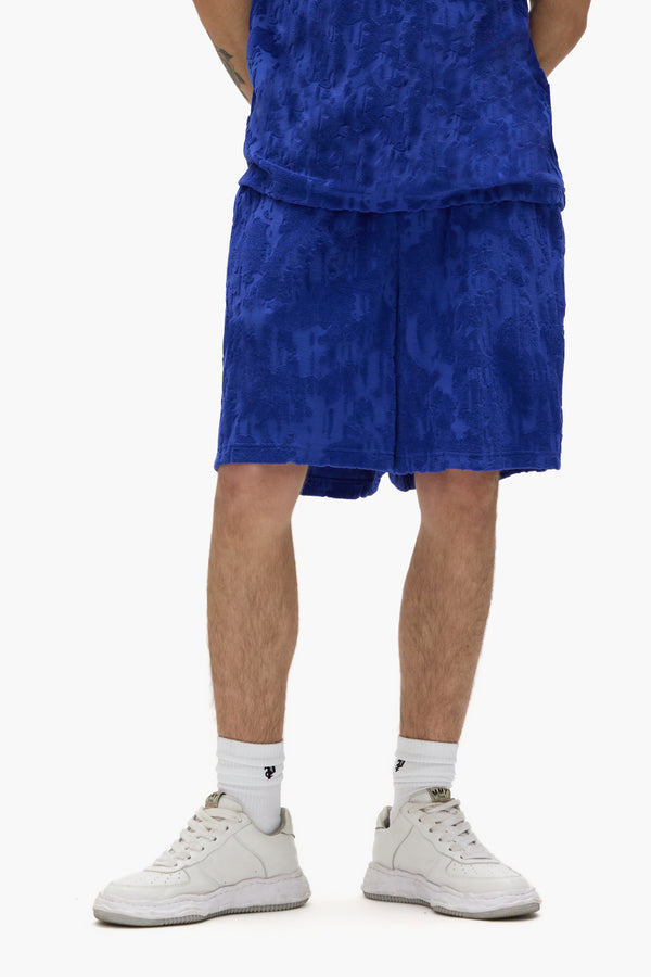 Purple Brand Gothic Camo Shorts Blue