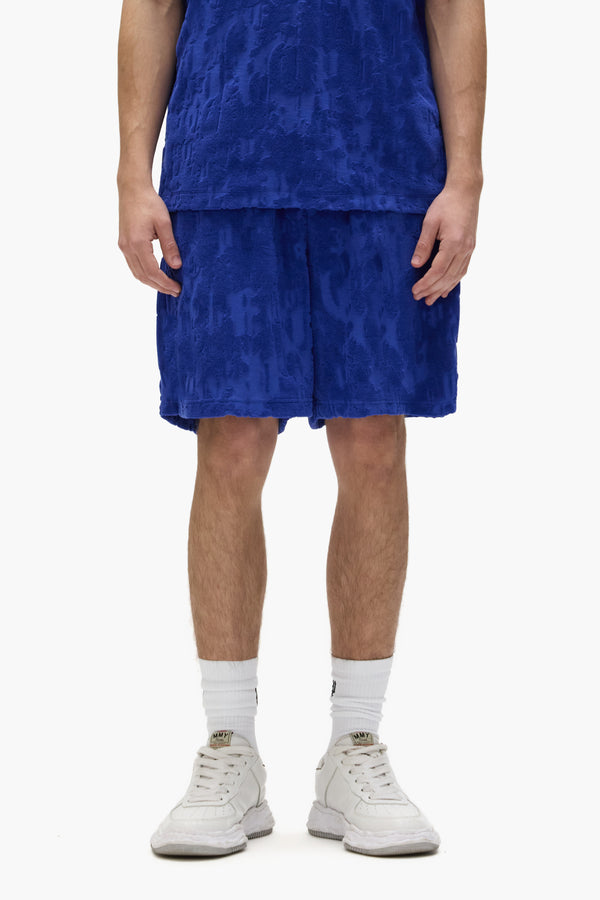 Purple Brand Gothic Camo Shorts Blue
