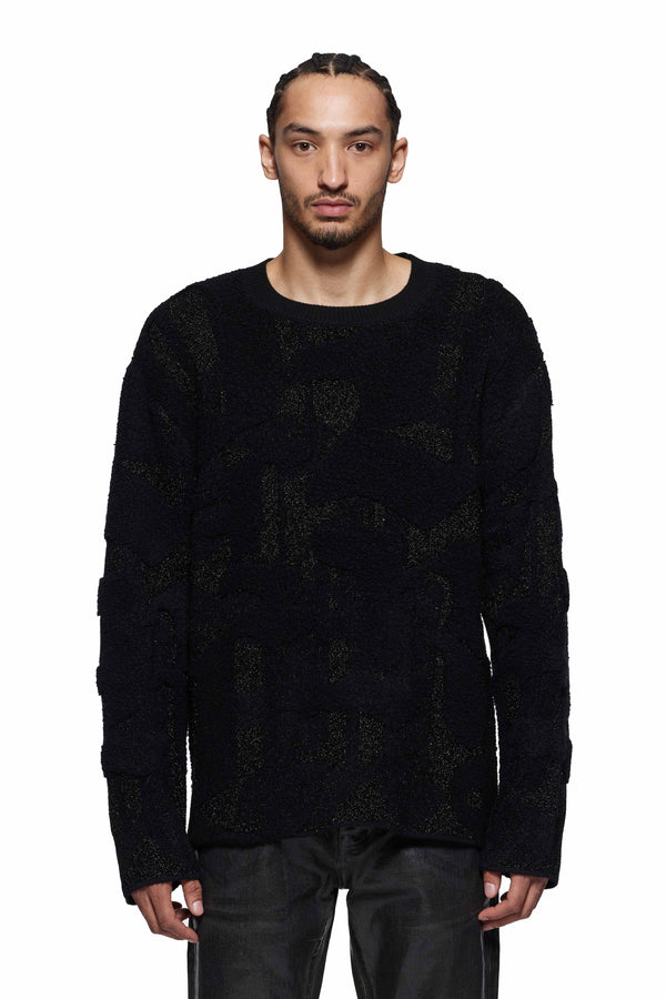 purple brand Gothic Camo Sweater Black