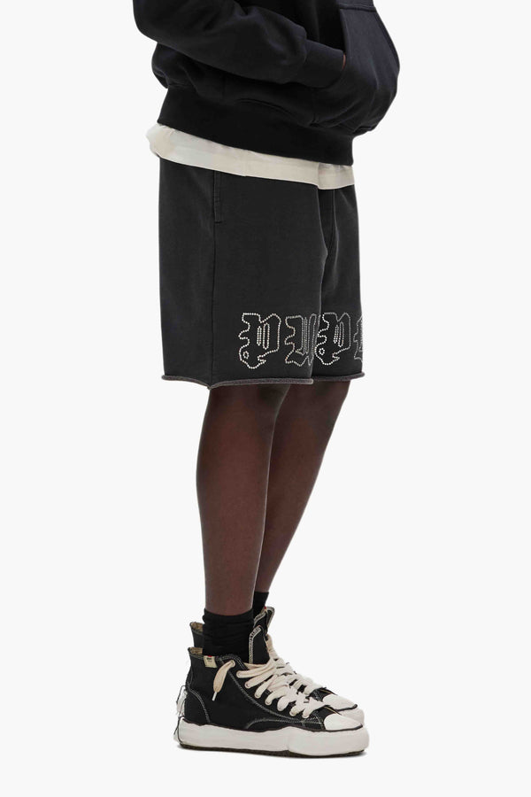 Purple Brand Gothic Crystals Shorts Black