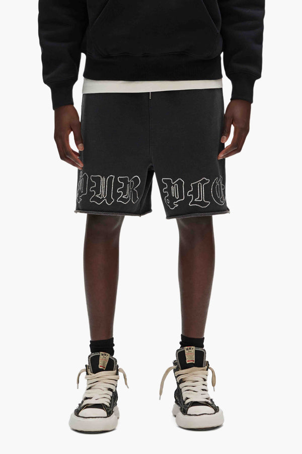 purple brand Gothic Crystals Shorts Black