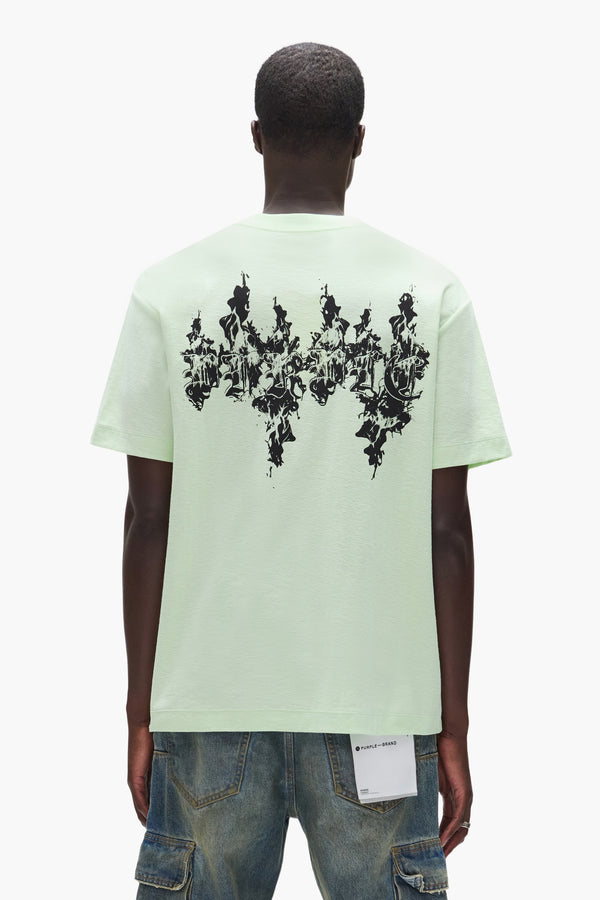 Purple Brand Gothic Flames Tee Green