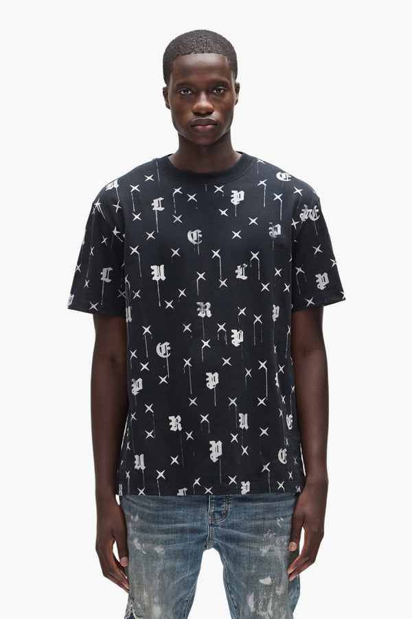 purple brand Gothic Monogram Tee Black