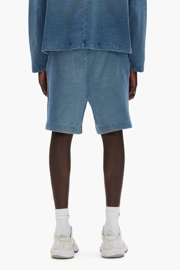 Purple Brand Gothic P Applique Short Blue