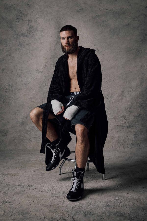 Purple Brand Gothic Terry Bathrobe Black