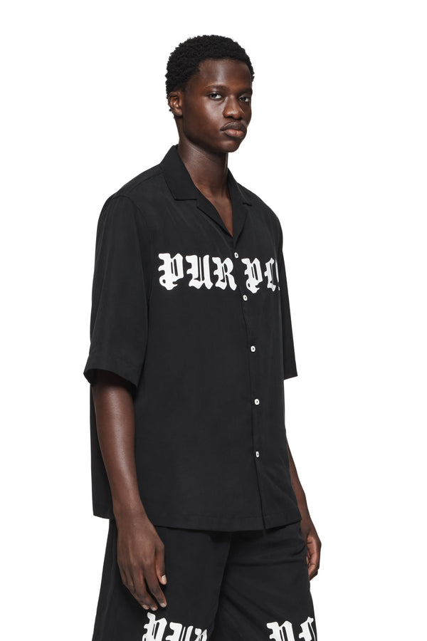 Purple Brand Gothic Wordmark Shirt Black