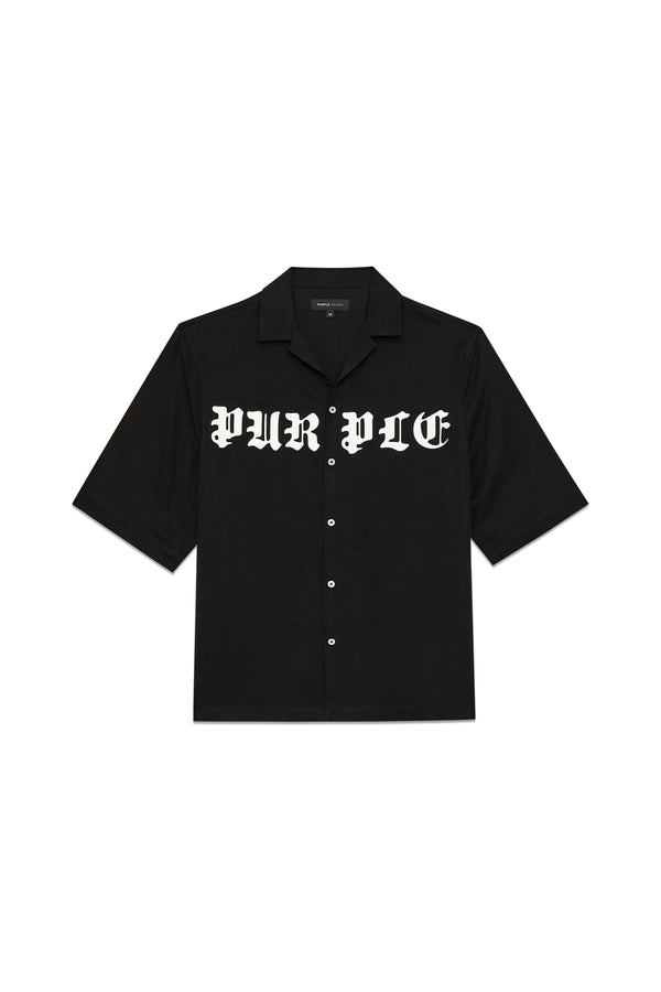 Purple Brand Gothic Wordmark Shirt Black