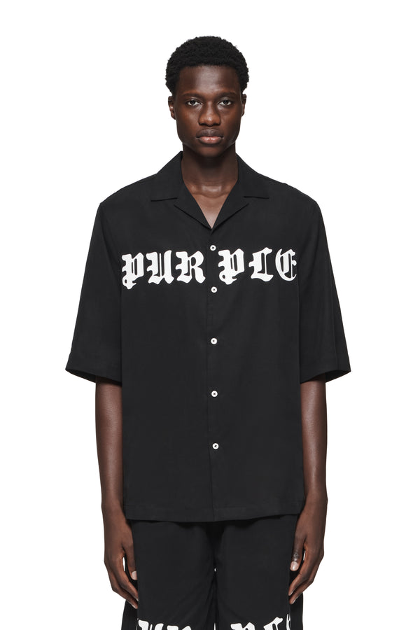 purple brand Gothic Wordmark Shirt Black