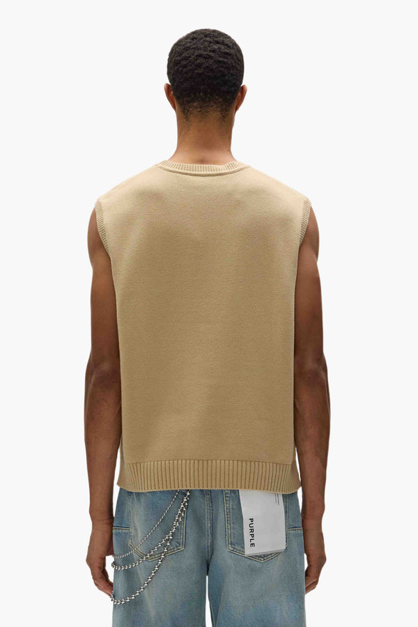 Purple Brand Guardian Sweater Vest Tan