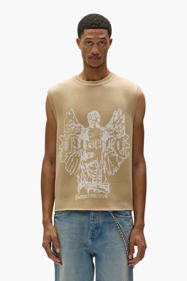 purple brand Guardian Sweater Vest Tan