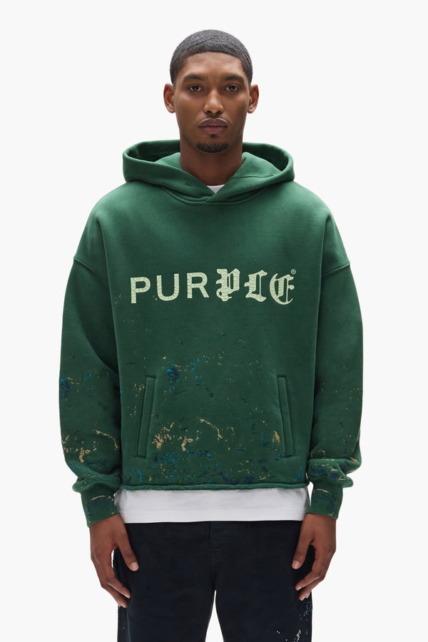 purple brand Half & Half Hoodie Green