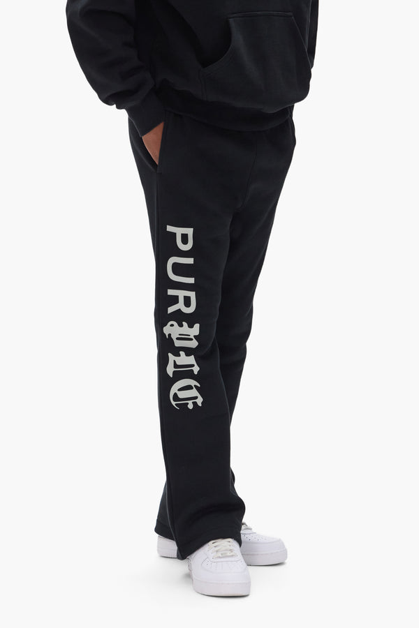 Purple Brand Half & Half Sweatpant Black