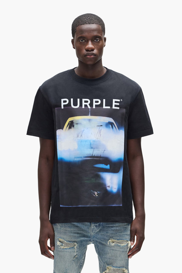 purple brand Headlights Tee Black
