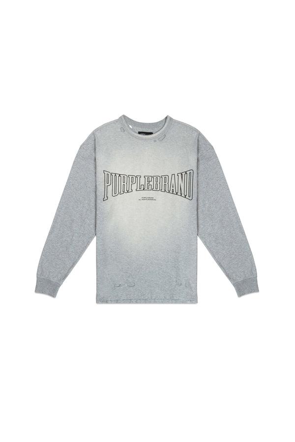 Purple Brand Heavyweight Long Sleeve T-Shirt Gray