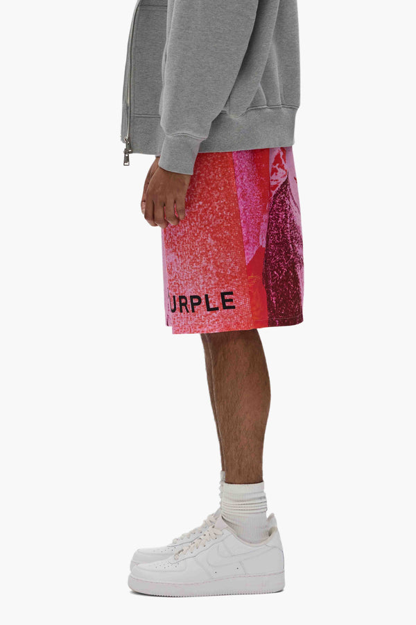 Purple Brand Heist Shorts Pink & Red