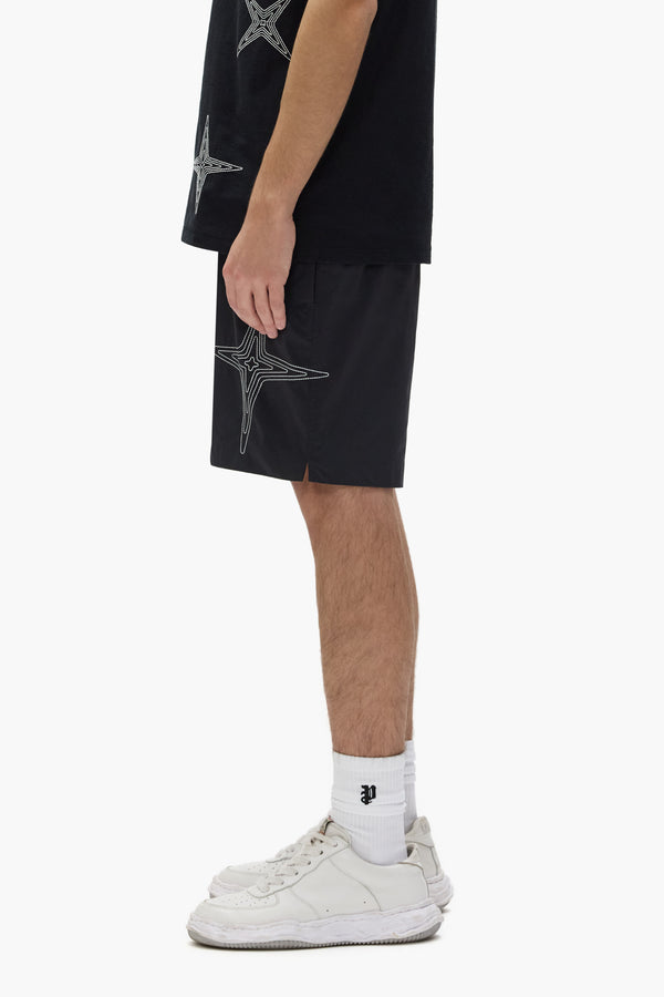 Purple Brand Holographic Swim Shorts Black