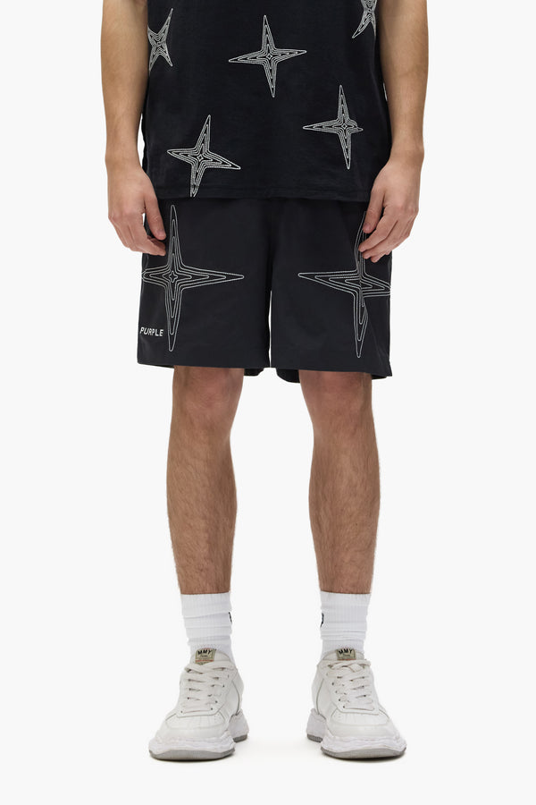 purple brand Holographic Swim Shorts Black