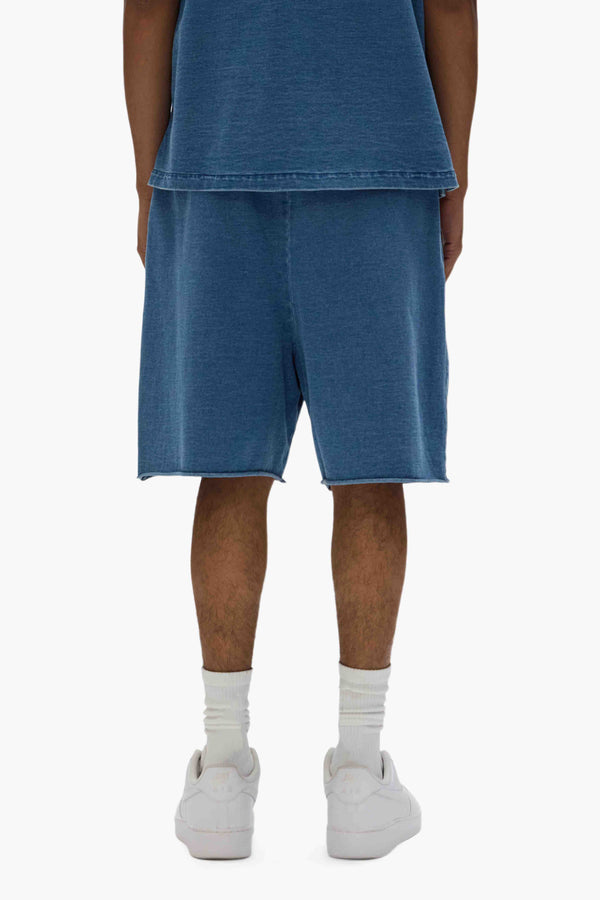 Purple Brand Knit Jersey Shorts Blue