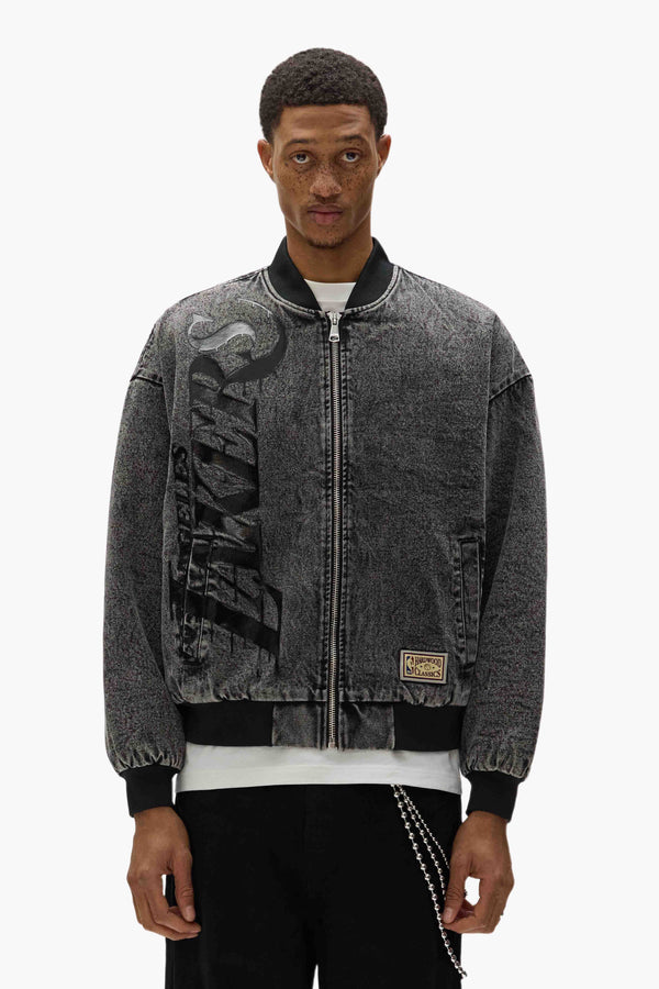 purple brand LA Lakers Bomber Jacket Black