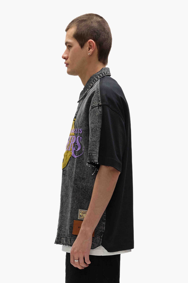 Purple Brand LA Lakers Snap Shirt Black