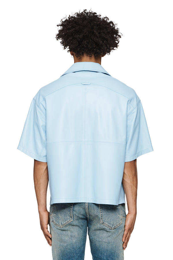 Purple Brand Leather Shirt Blue