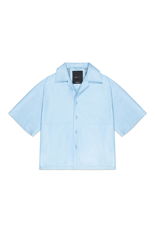 Purple Brand Leather Shirt Blue