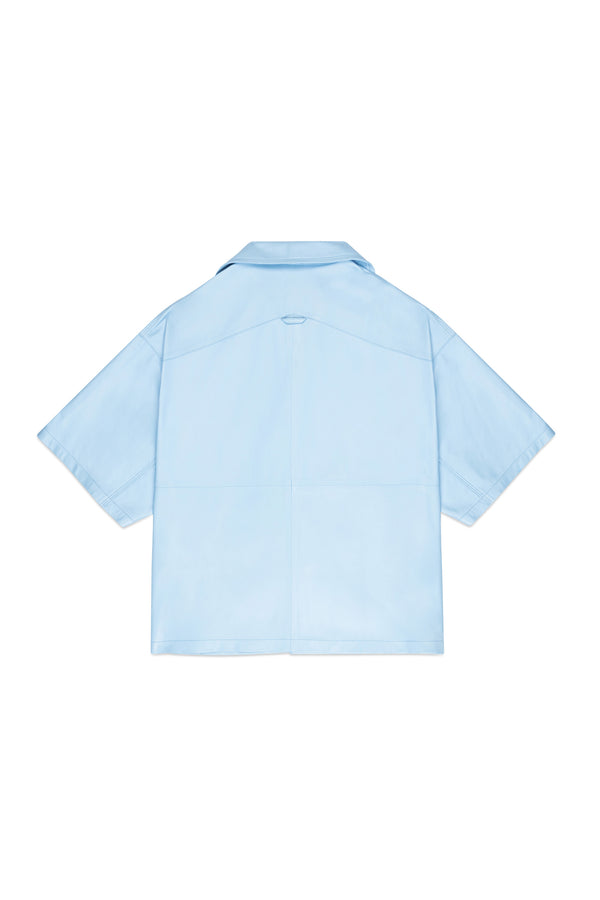 Purple Brand Leather Shirt Blue