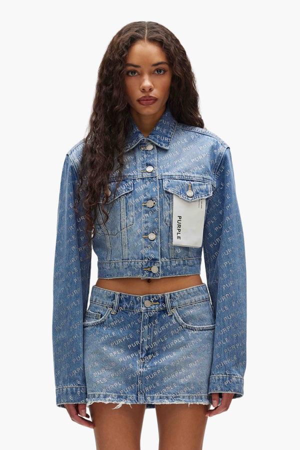 purple brand Logo Bling Jacket Mid Indigo