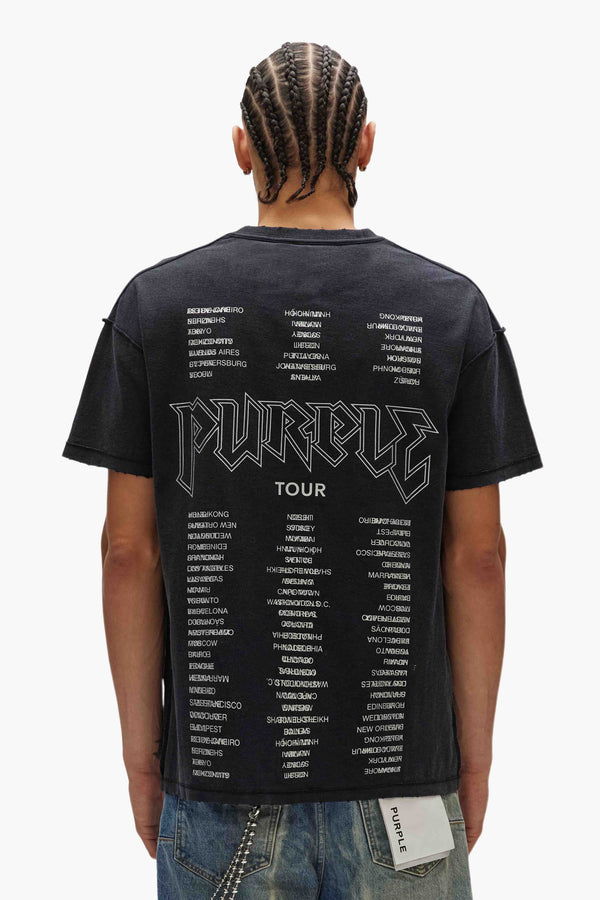 Purple Brand Metal Back Tee Black