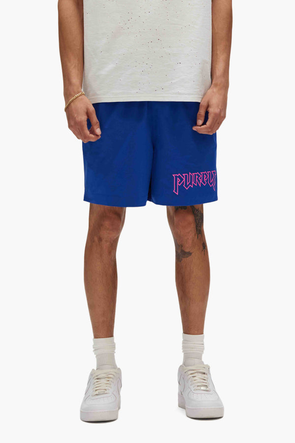purple brand Metal Swim Shorts Blue