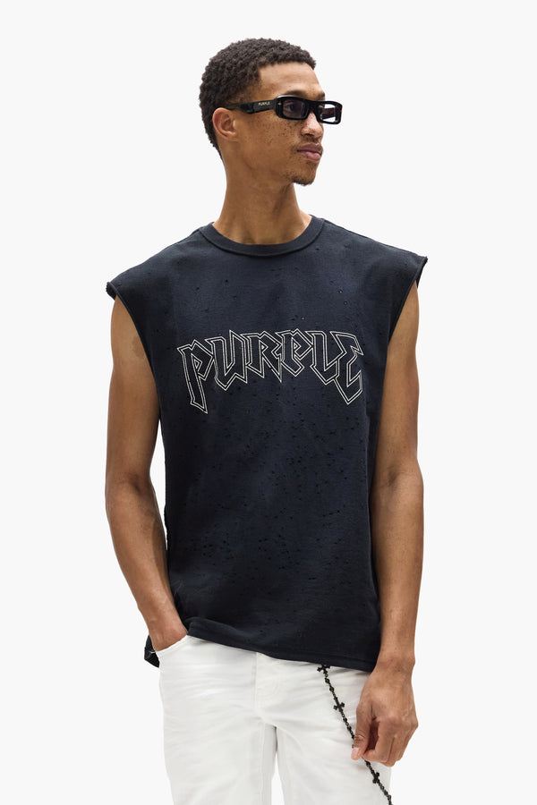 Purple Brand Metal Tank Top Black