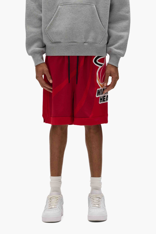 purple brand Miami Heat Mesh Shorts Red