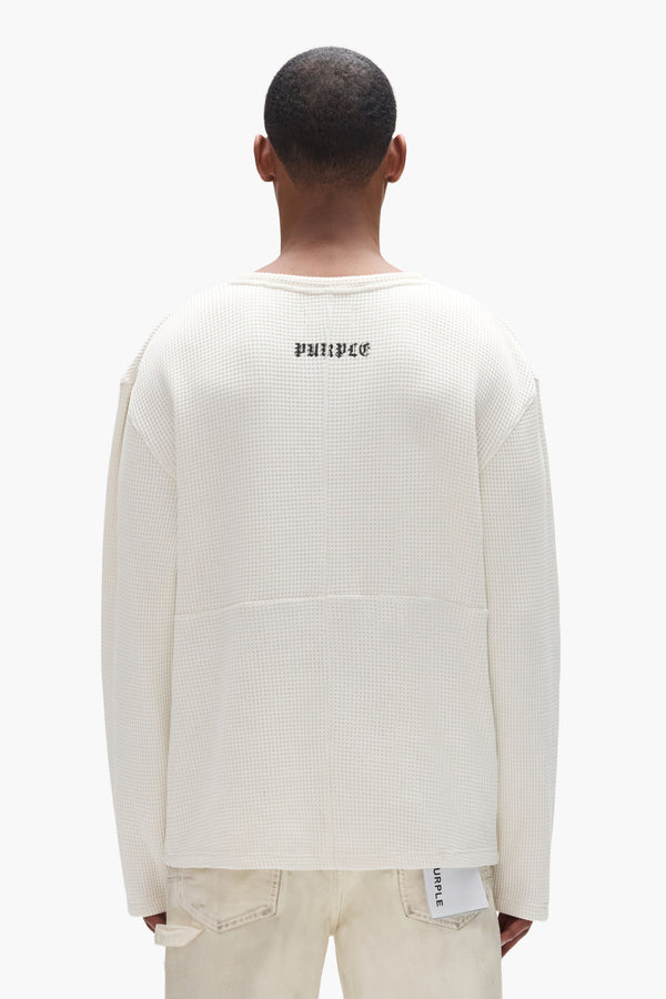 Purple Brand Nails Waffle Knit Off White