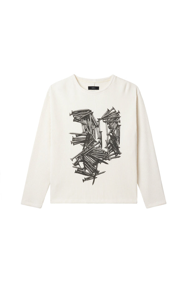 Purple Brand Nails Waffle Knit Off White