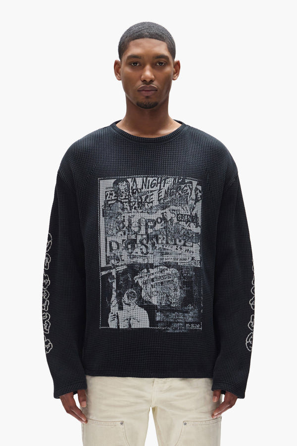 purple brand New Wave Waffle Knit Black