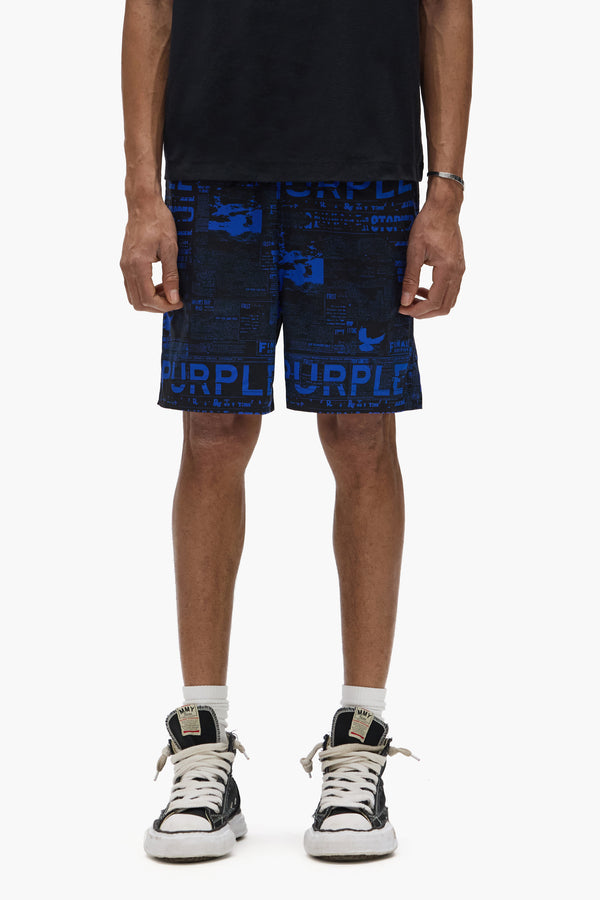purple brand Newsprint All Around Shorts Black
