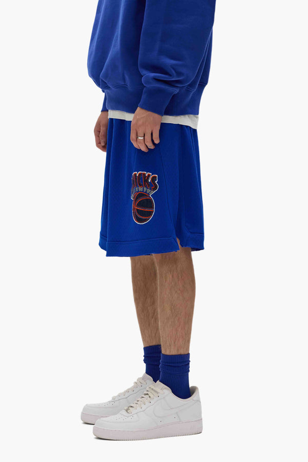 Purple Brand NY Knicks Mesh Shorts Blue