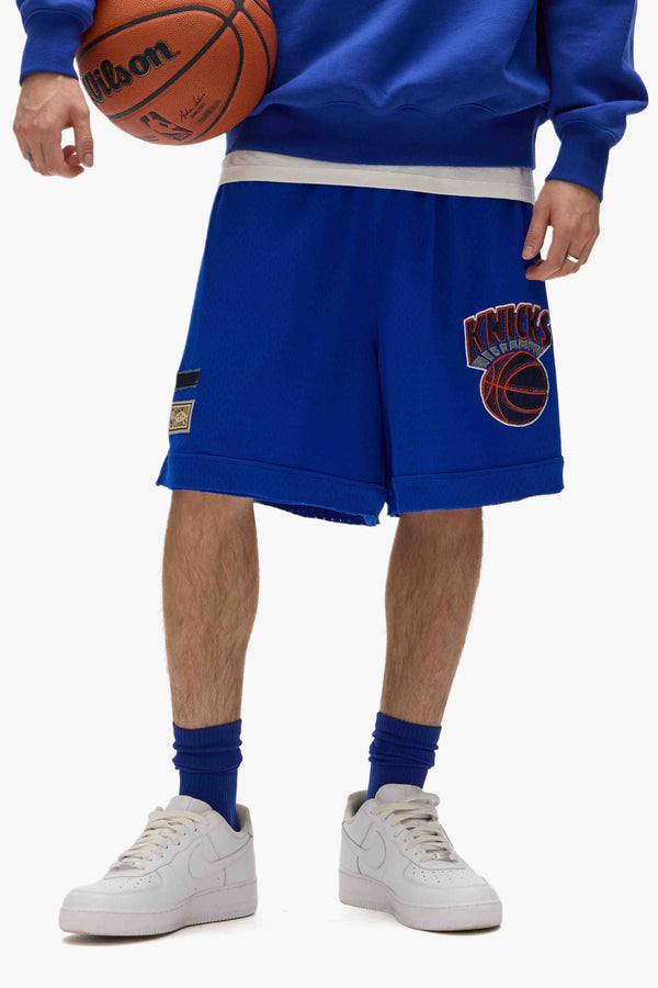 Purple Brand NY Knicks Mesh Shorts Blue
