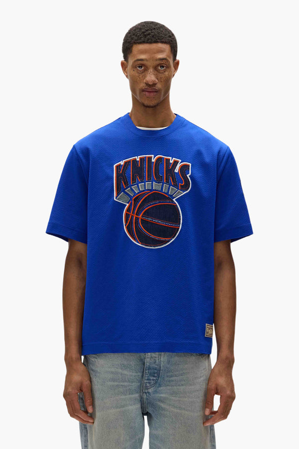 purple brand NY Knicks Mesh Tee Blue