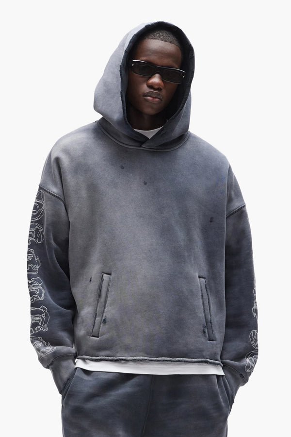 Purple Brand Outline Hoodie Black