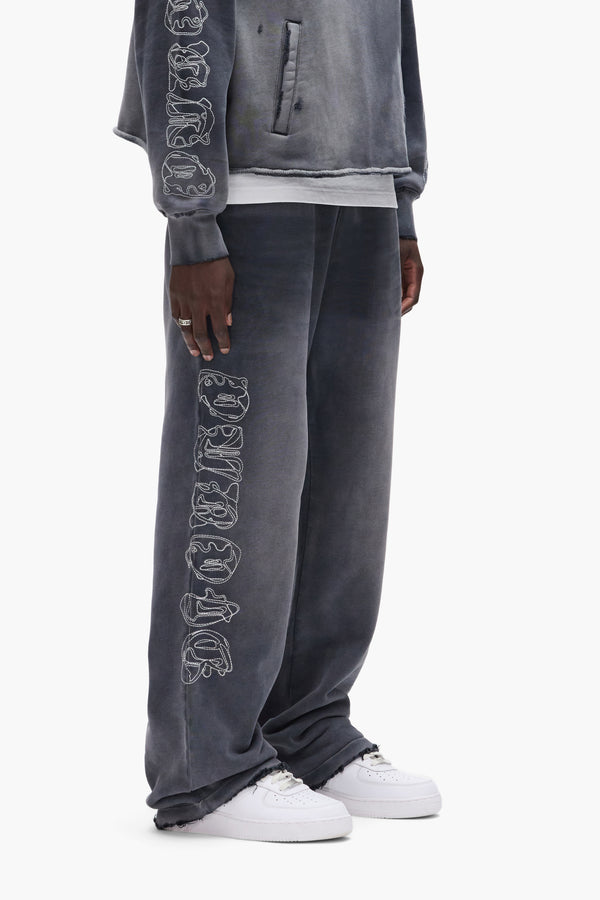 Purple Brand Outline Sweatpant Black