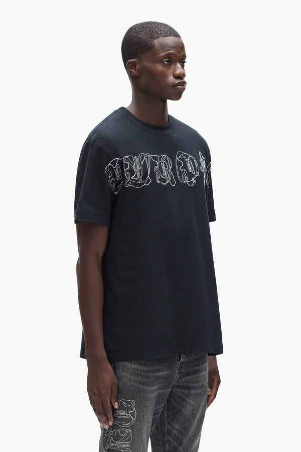 Purple Brand Outline Tee Black