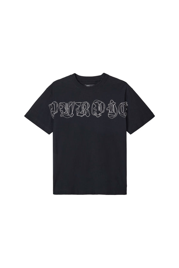 Purple Brand Outline Tee Black